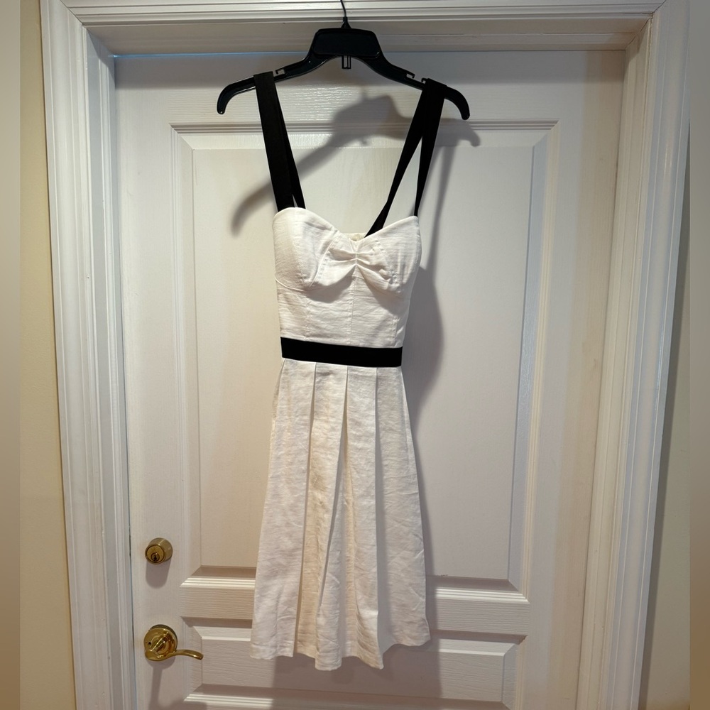 Bebe White Dress with Black Details